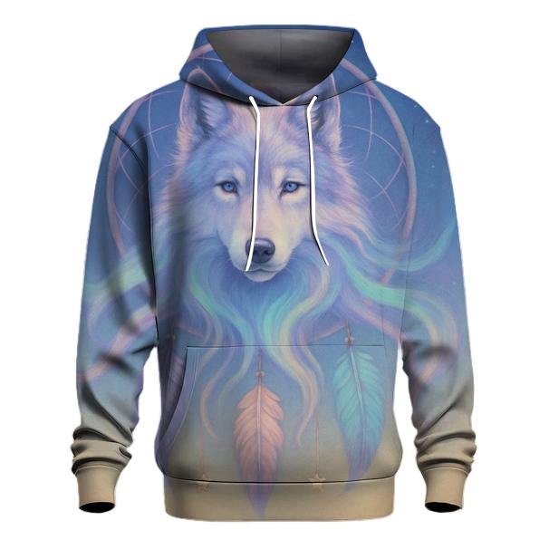Dreamcatcher Aurora Wolf designer hoodies