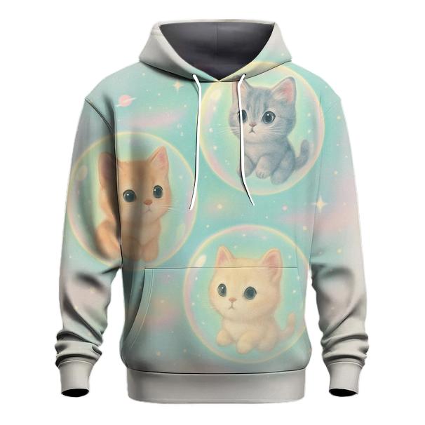 Bubble Galaxy Kitten Orbit graphic hoodies