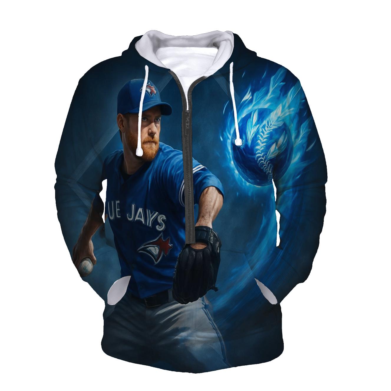 Blue Jays Frostfire Pitch Arc zip-up hoodies