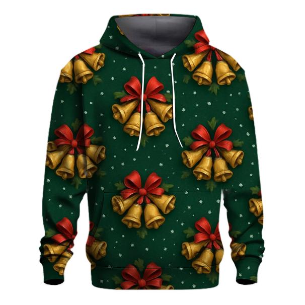 Golden Bells Radial Burst On Emerald Velvet hoodie designs