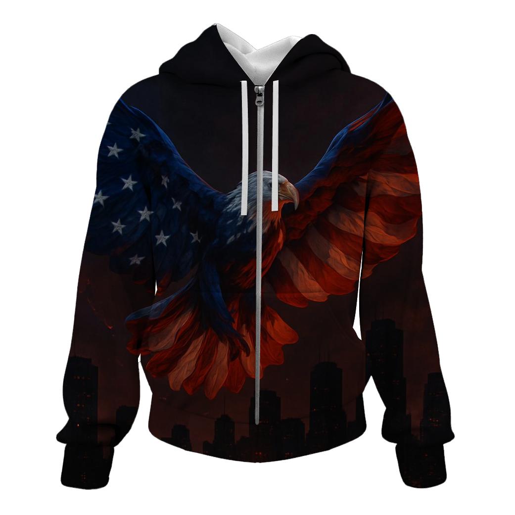 Liberty Flame Sky Flag printed hoodies