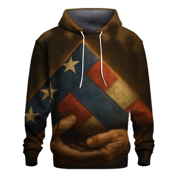 Silent Promise Of The Folded Flag embroidered hoodies