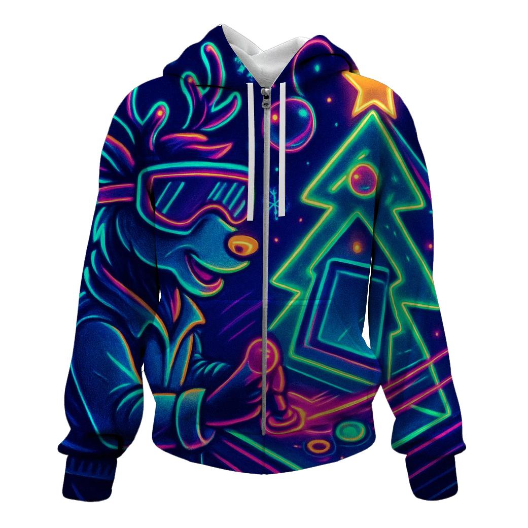 Midnight Reindeer Arcade zip-up hoodies