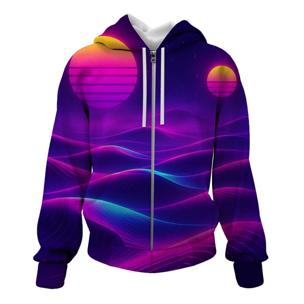 Neon Mirage Gradient Dunes custom hoodies