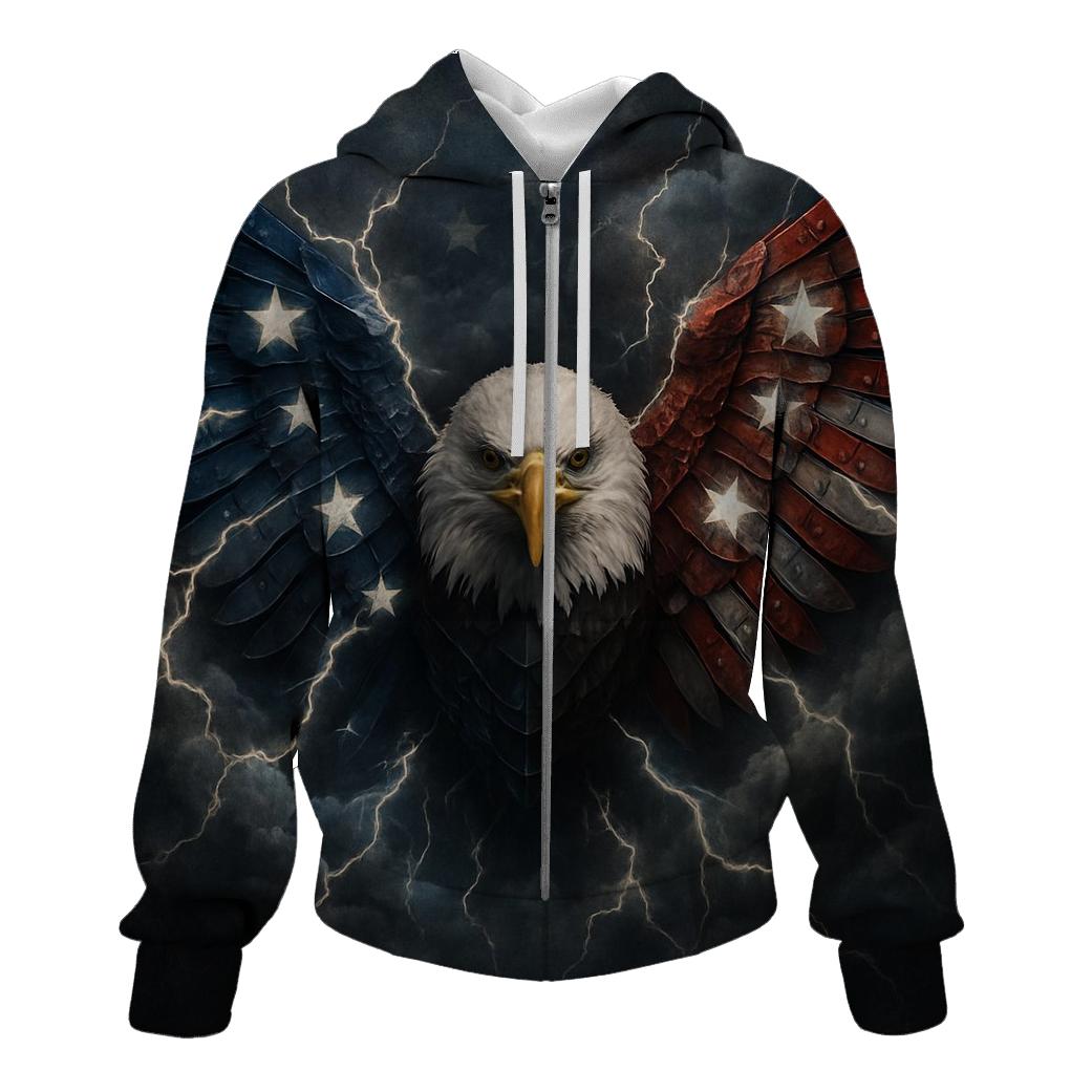 Storm Forged Flag Eagle graphic hoodies