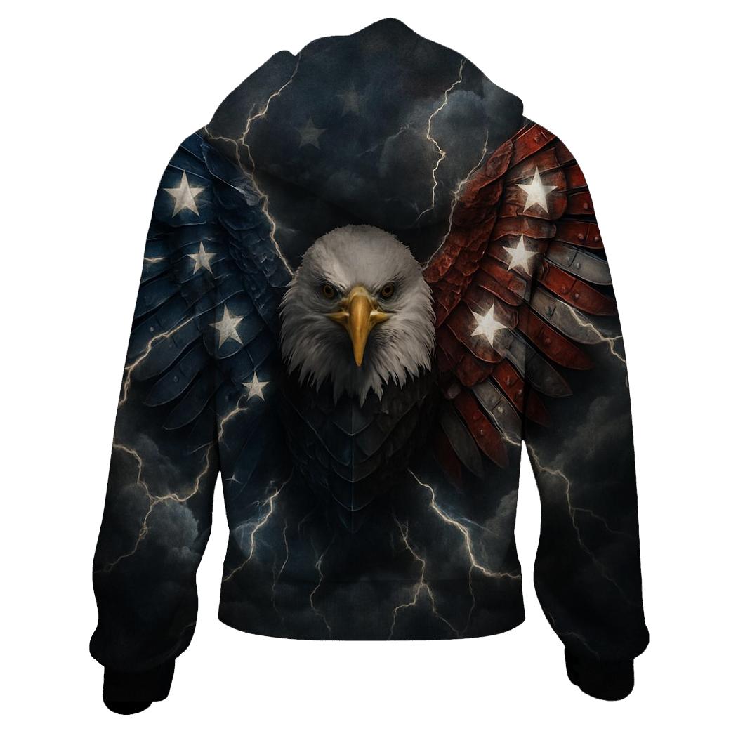 Storm Forged Flag Eagle graphic hoodies