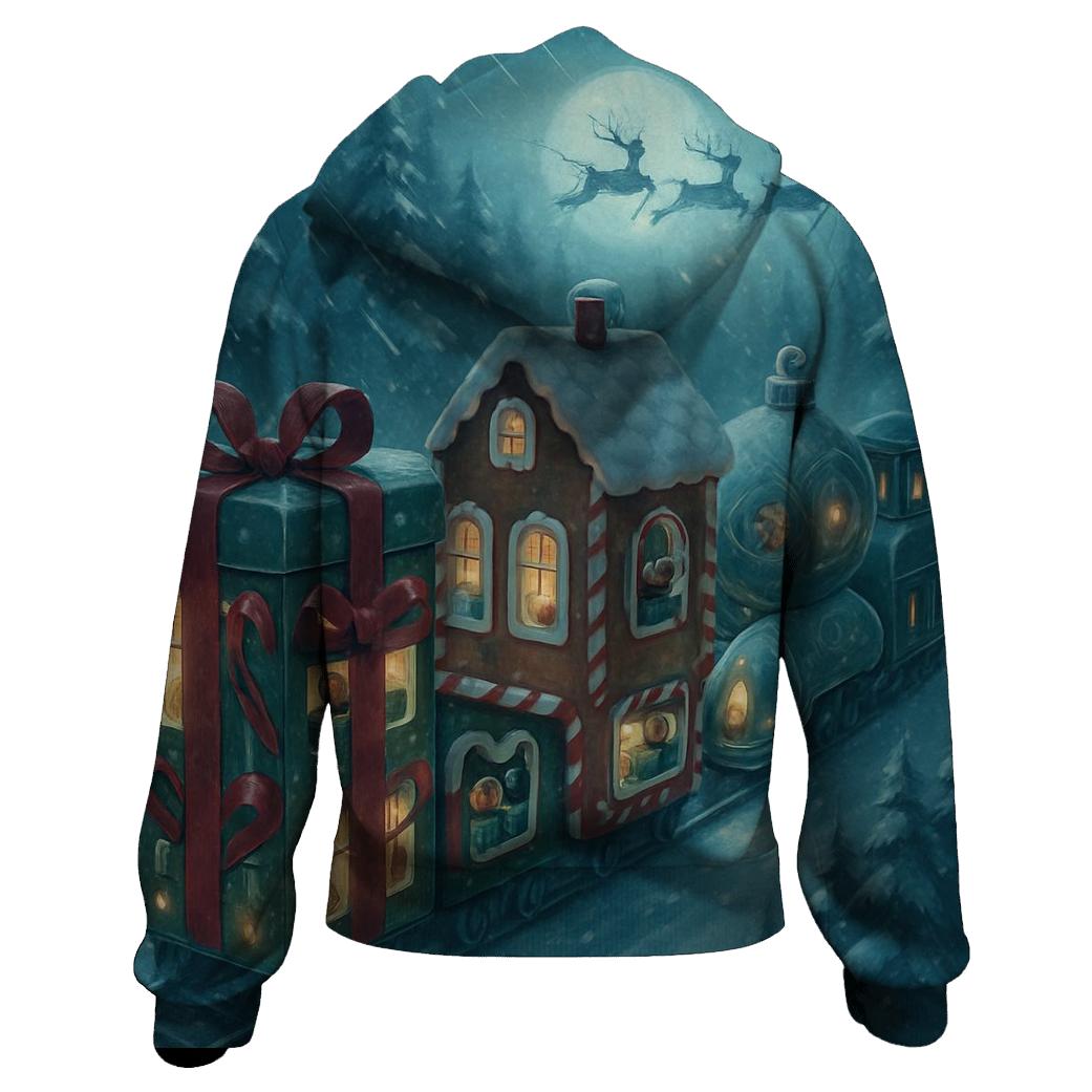 North Pole Commuter Train embroidered hoodies