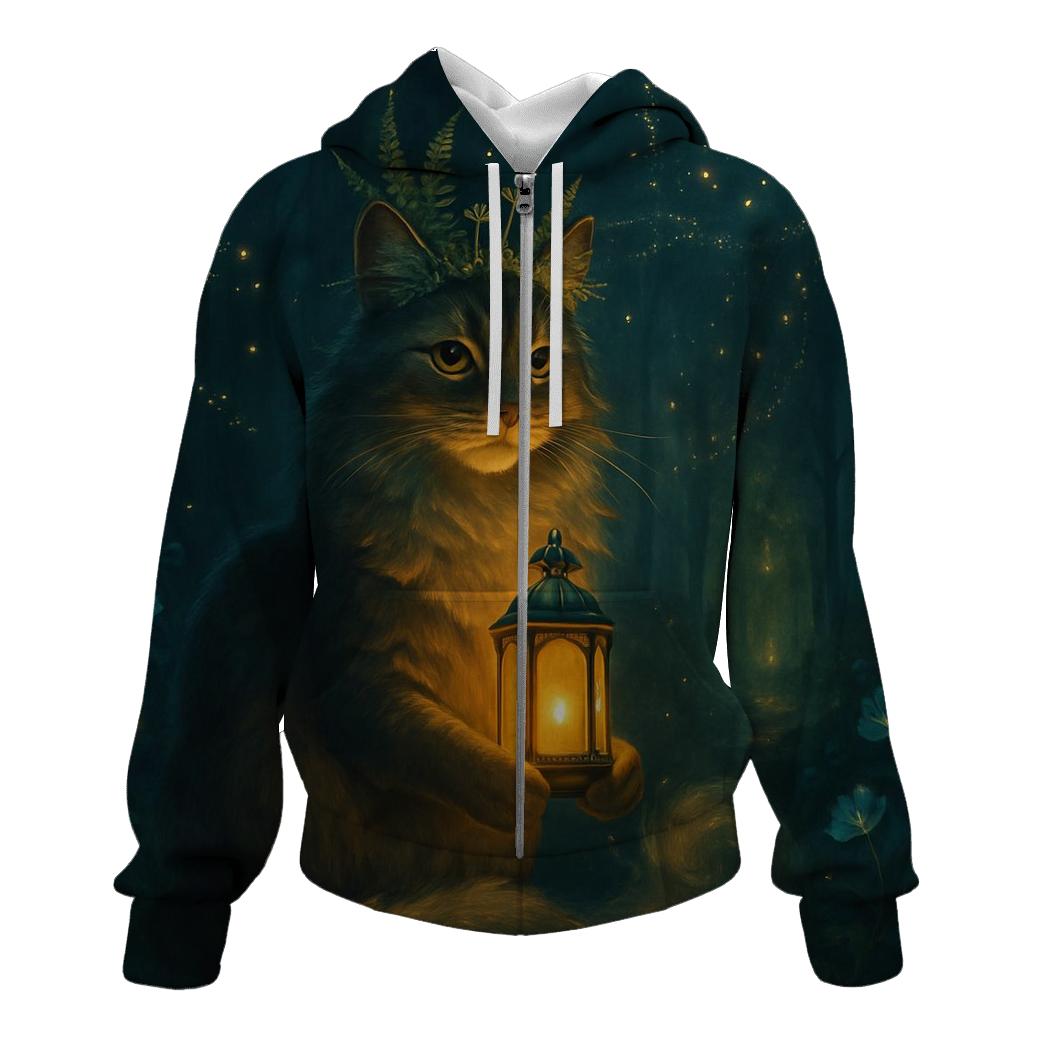 Forest Lantern Guardian Cat custom hoodies
