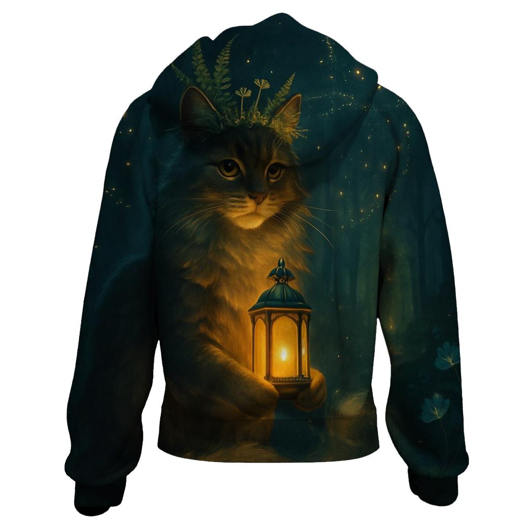 Forest Lantern Guardian Cat custom hoodies