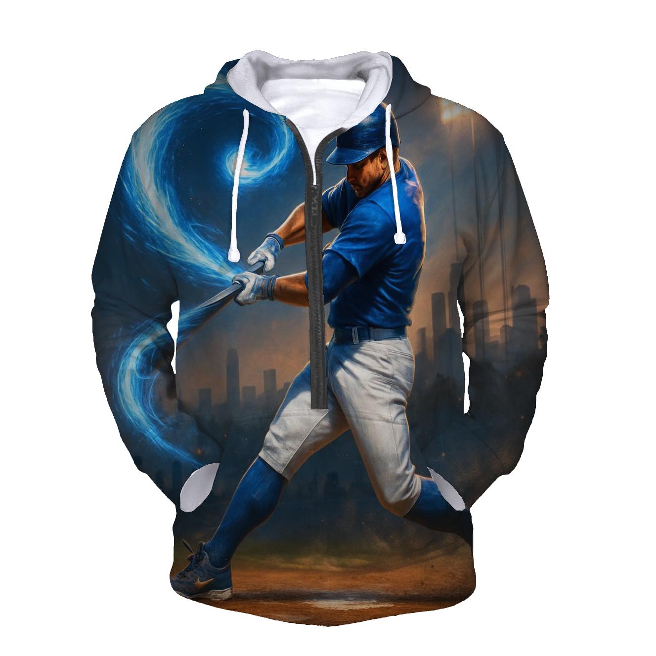 Blue Comet Slugger Surge graphic hoodies