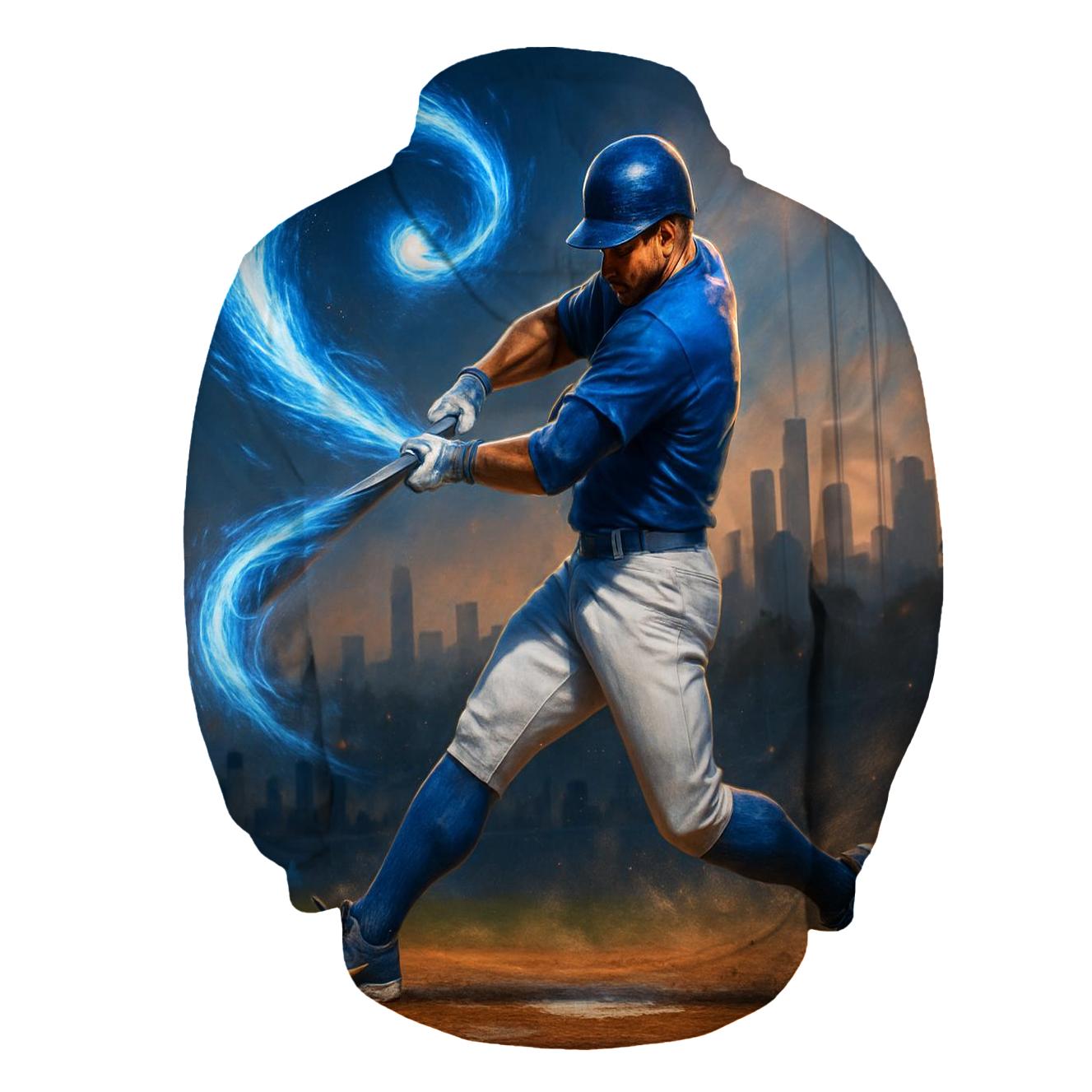 Blue Comet Slugger Surge graphic hoodies