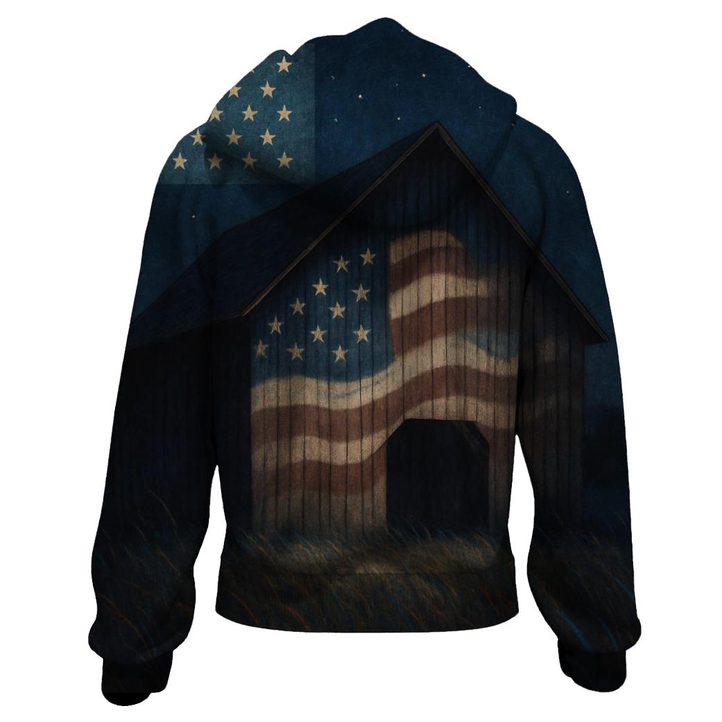Rustic Barn Night Flag Constellation pullover hoodies