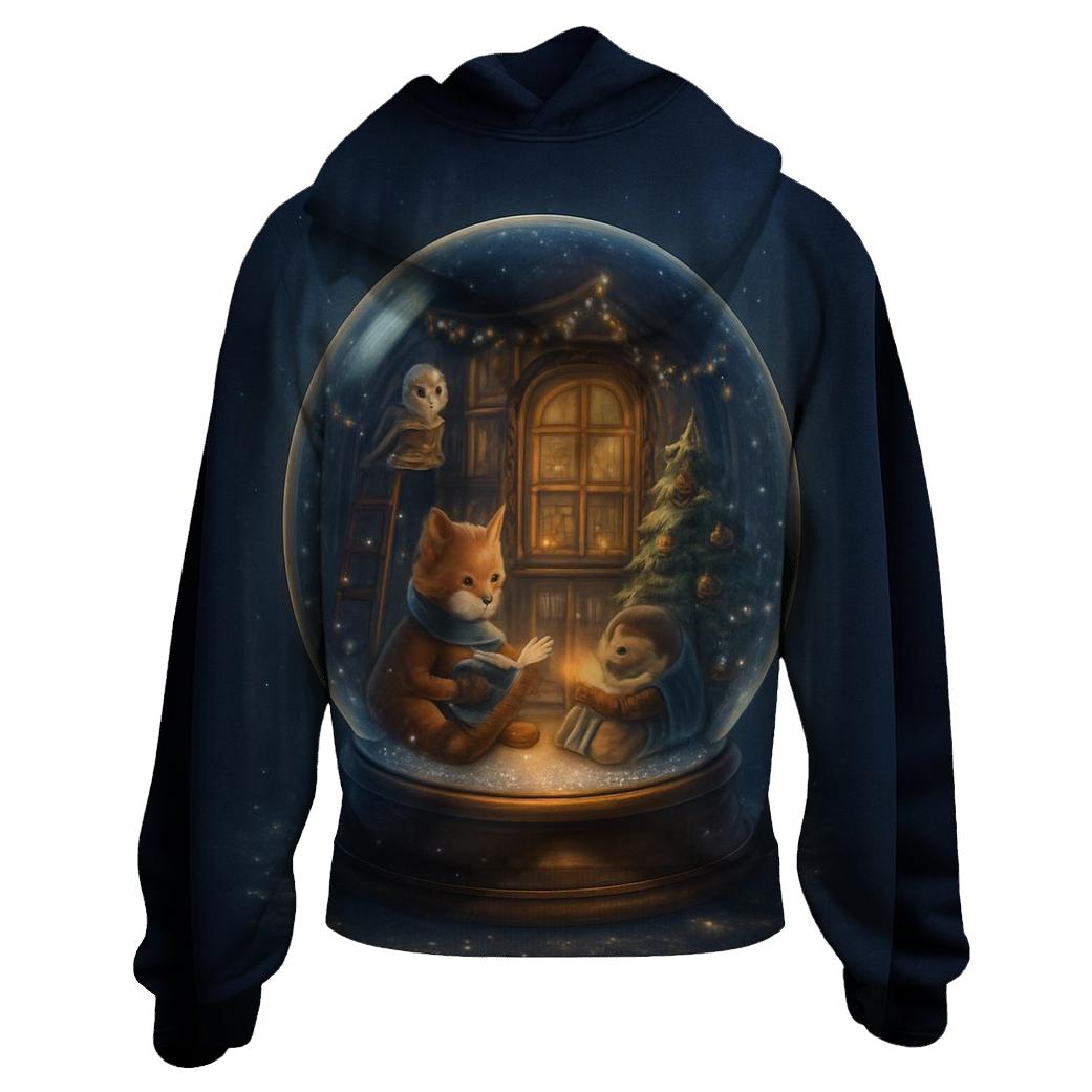 Snow Globe Library Night zip-up hoodies