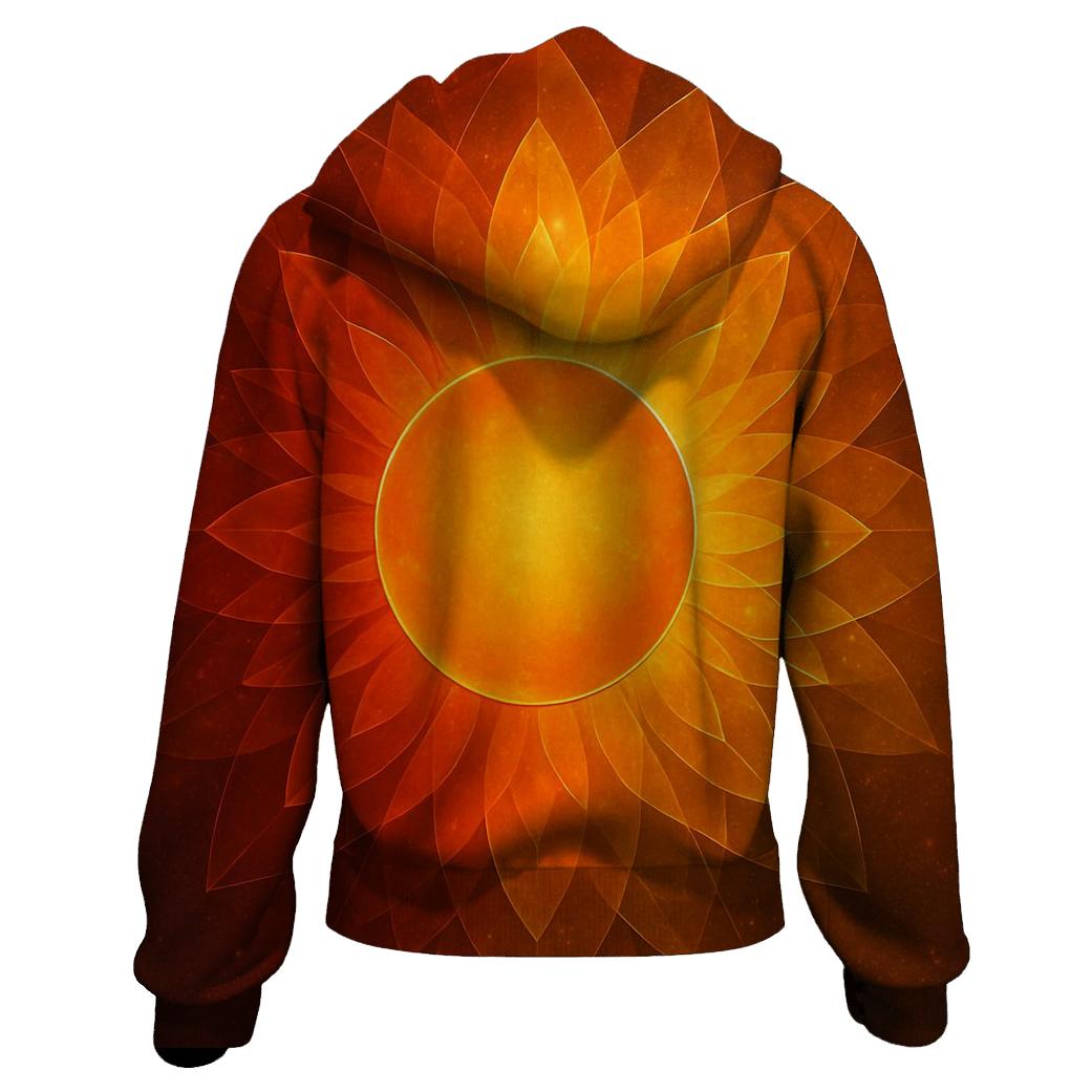 Solar Bloom Gradient Halo zip-up hoodies