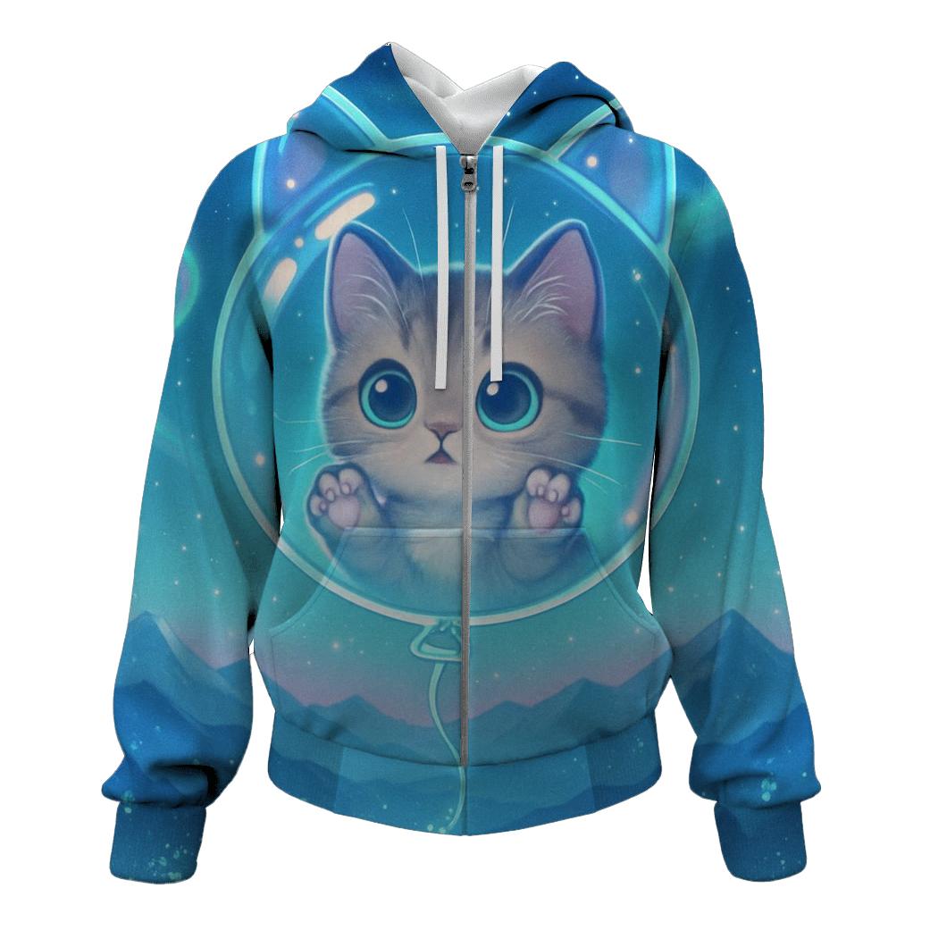 Aurora Stargazer Kitten Balloon hoodie trends