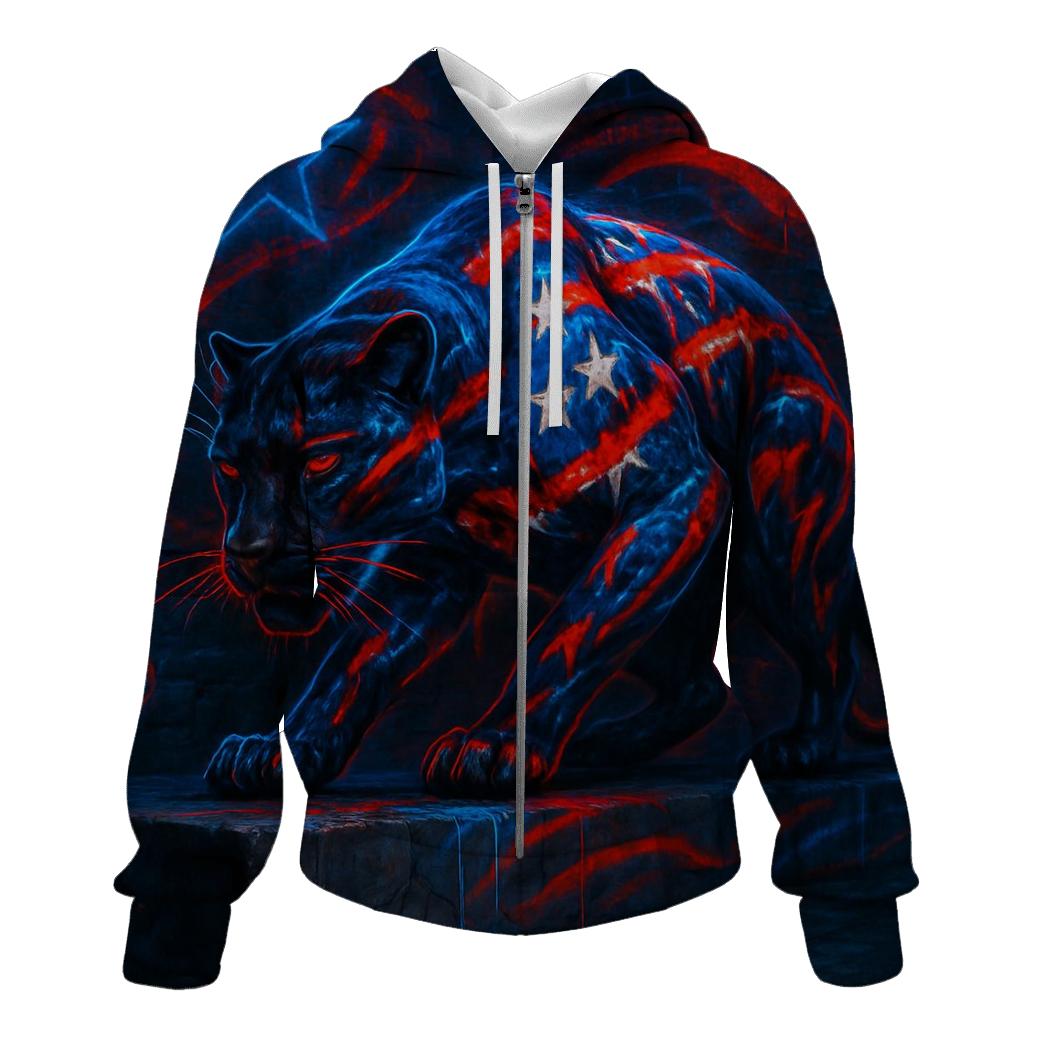 Urban Graffiti Flag Panther heavyweight hoodies