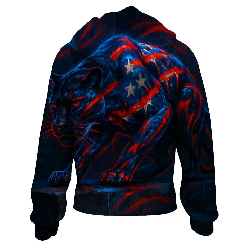 Urban Graffiti Flag Panther heavyweight hoodies
