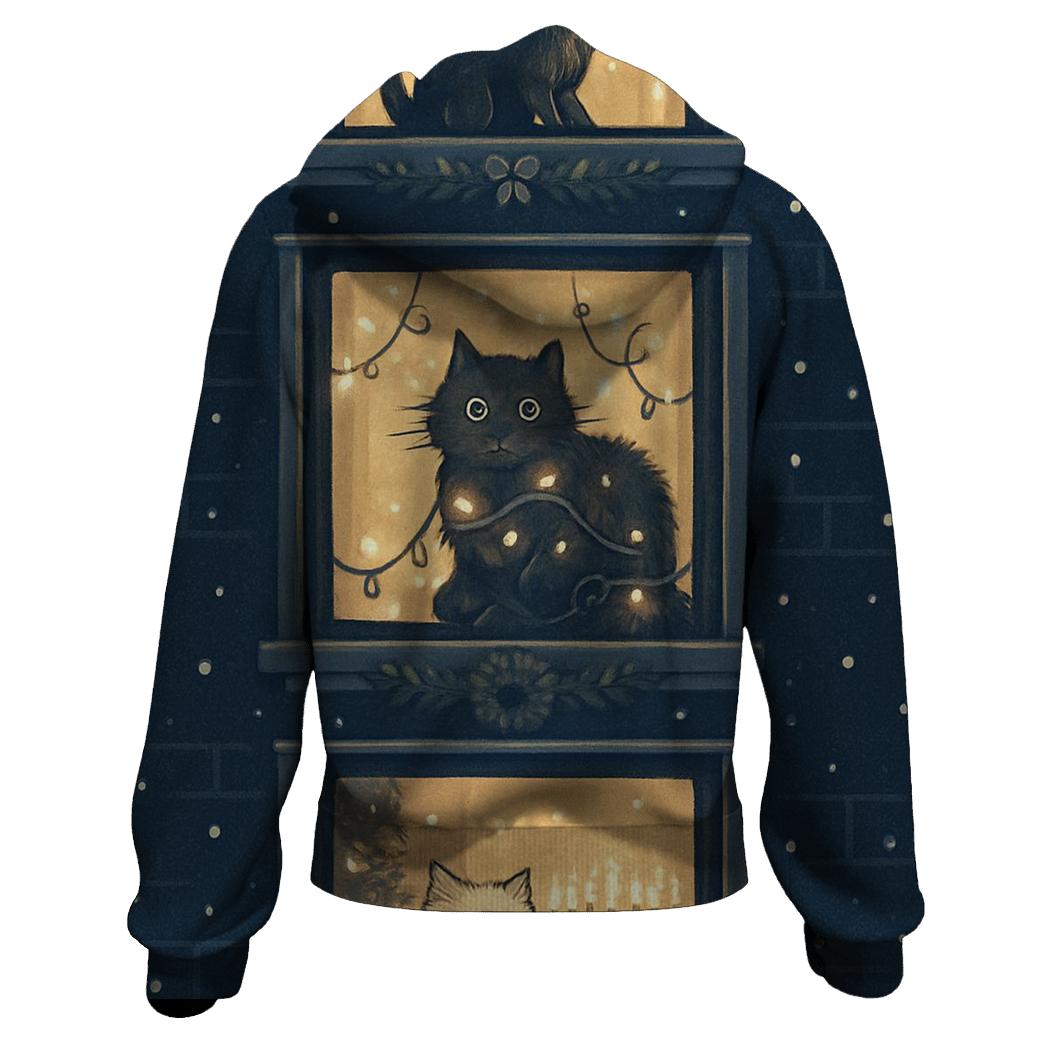 Christmas Cats Window Parade hoodie styles