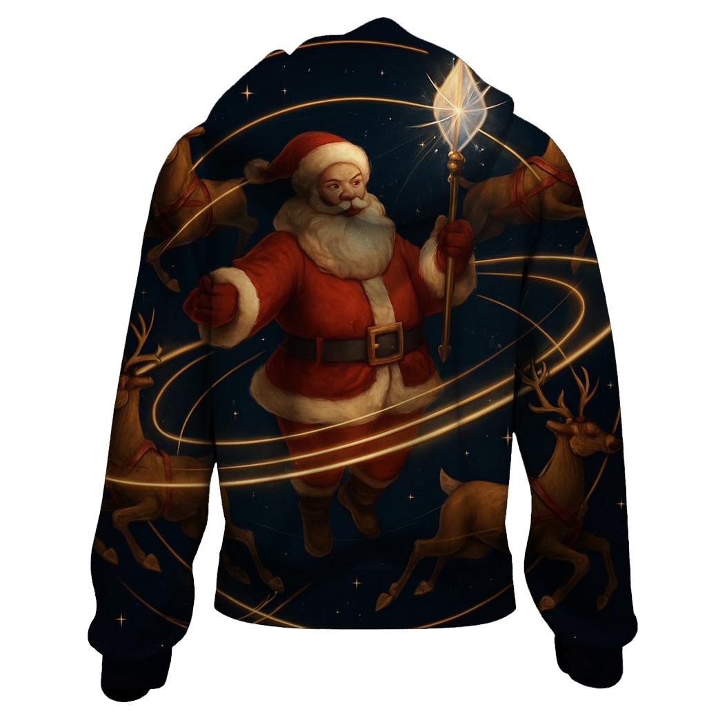 Orbiting Reindeer Carousel Santa hoodie designs