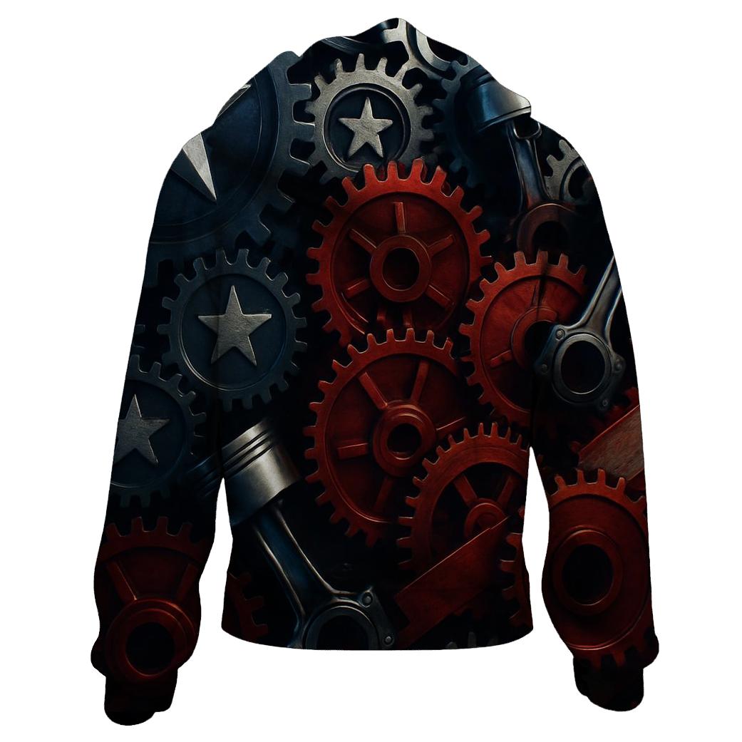 Mechanical Gears Of The Flag heavyweight hoodies