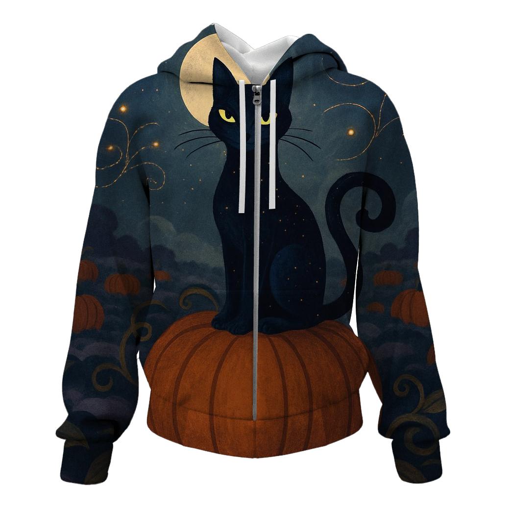 Pumpkin Patch Moonlight Cat hoodies fashion