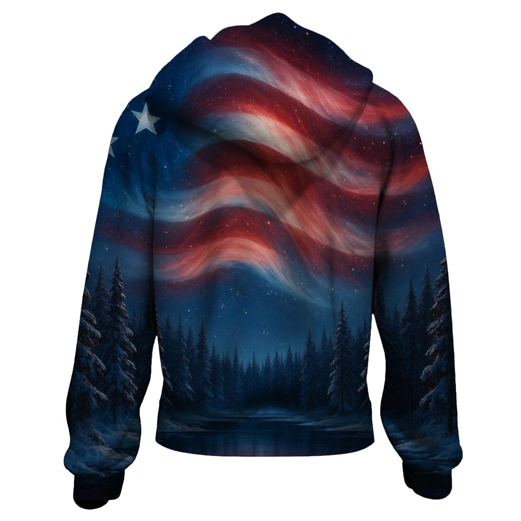 Aurora Borealis Flag Veil zip-up hoodies