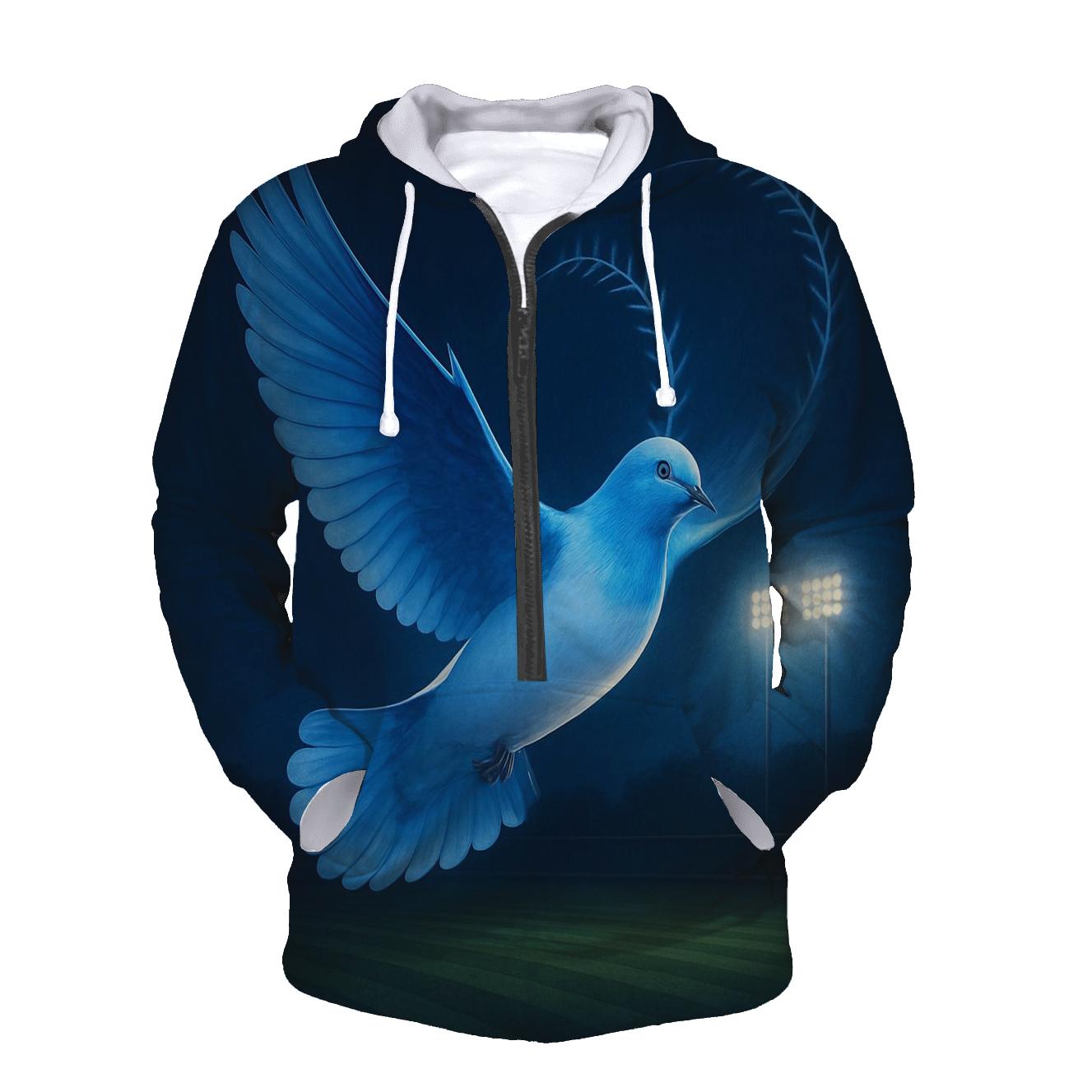 Midnight Dove Over Left Field printed hoodies