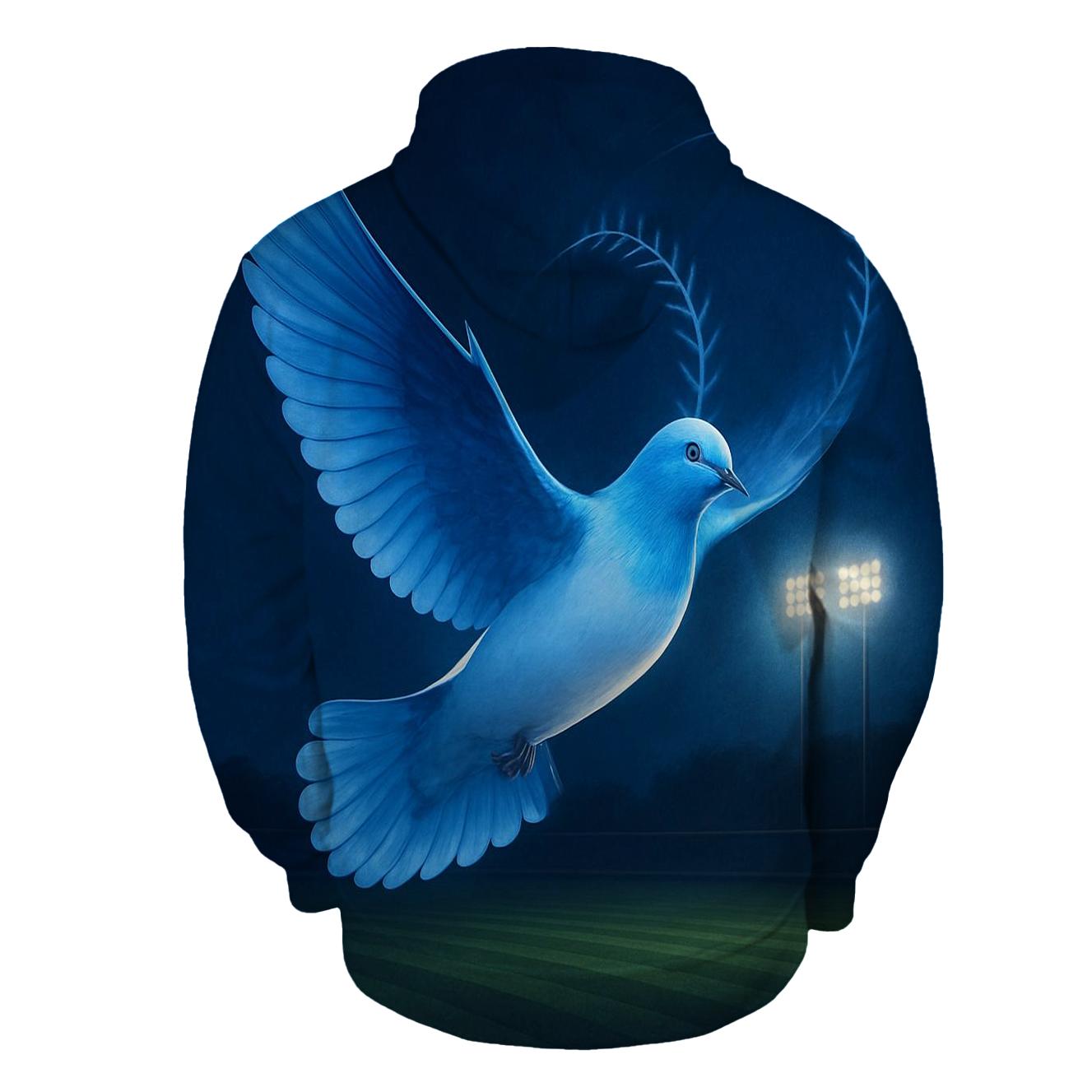 Midnight Dove Over Left Field printed hoodies