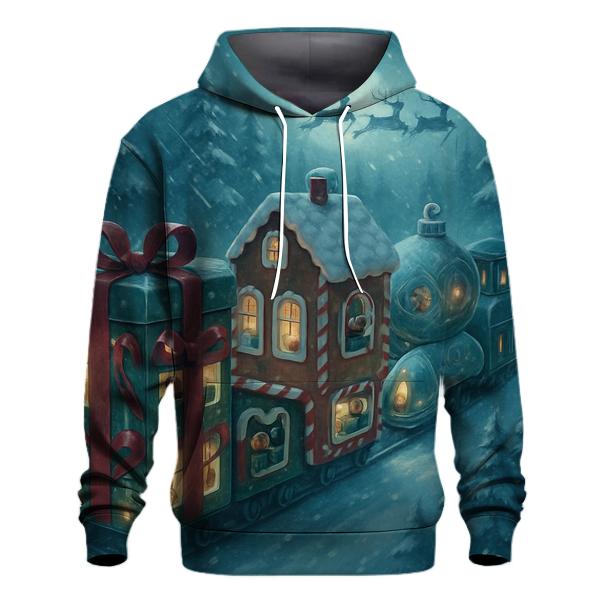 North Pole Commuter Train embroidered hoodies