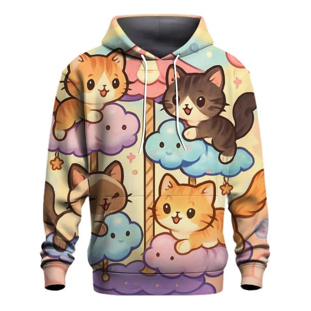 Candy Cloud Carousel Cats hoodie designs