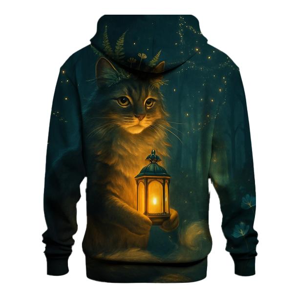 Forest Lantern Guardian Cat designer hoodies