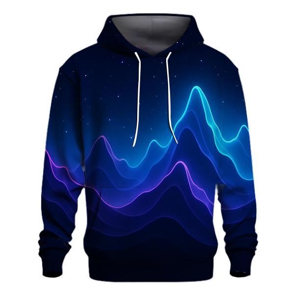 Starlit Gradient Skyline Waves zip-up hoodies