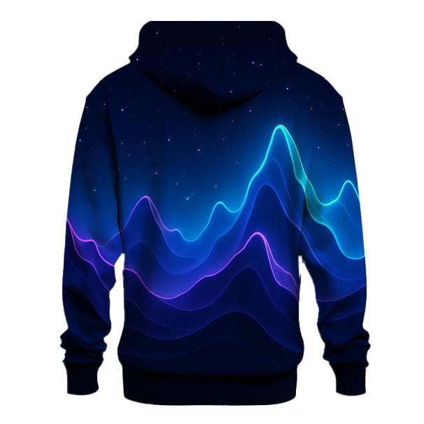 Starlit Gradient Skyline Waves zip-up hoodies