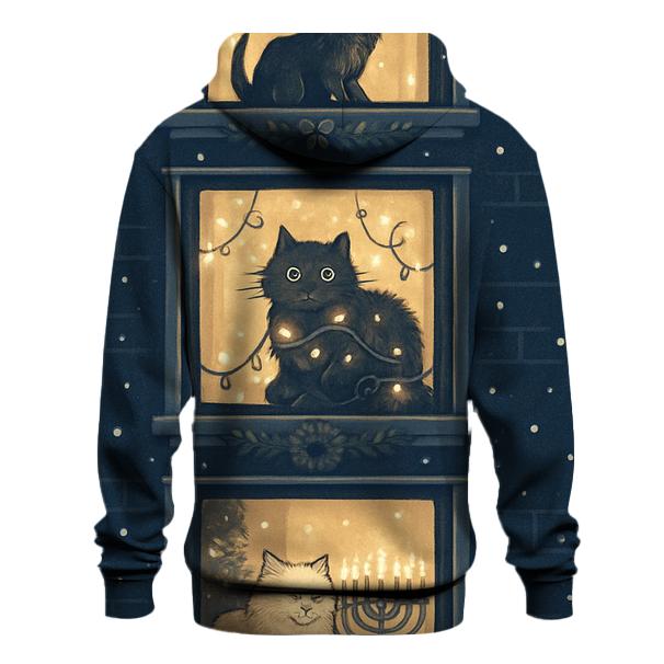 Christmas Cats Window Parade lightweight hoodies