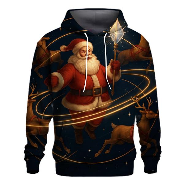 Orbiting Reindeer Carousel Santa hoodie trends