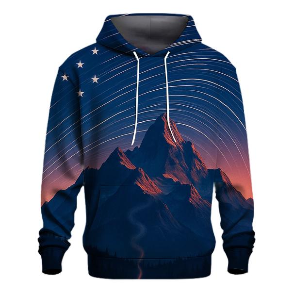 Mountain Dawn Star Trail Flag designer hoodies