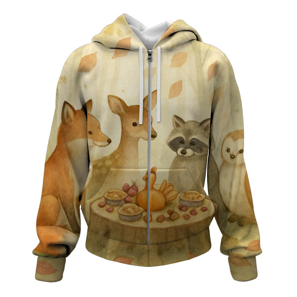 Woodland Harvest Circle premium hoodies
