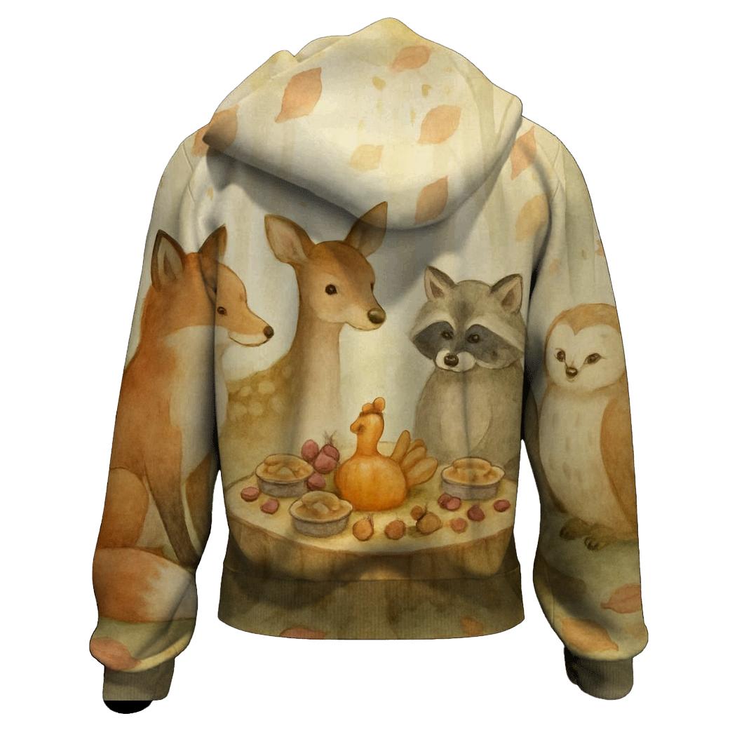 Woodland Harvest Circle premium hoodies