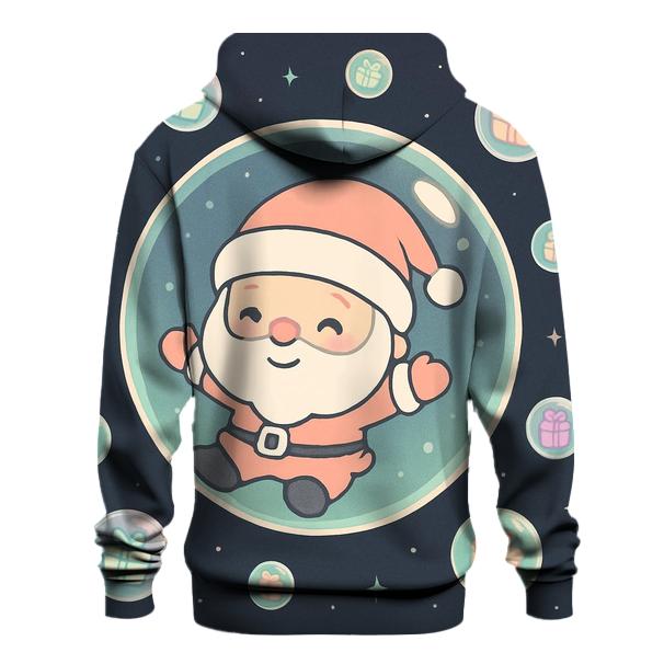 Zero Gravity Gift Bubble Santa graphic hoodies