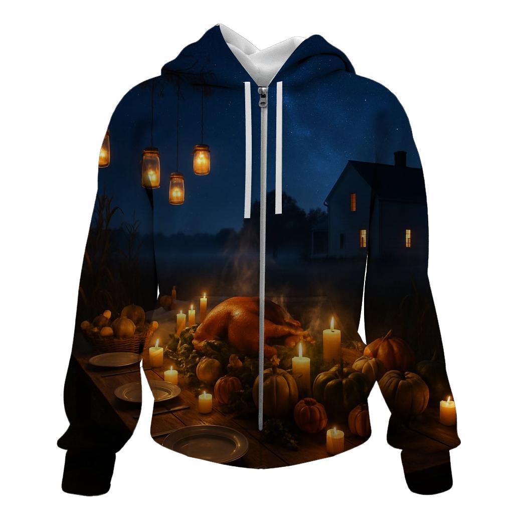 Starlit Farmhouse Feast embroidered hoodies