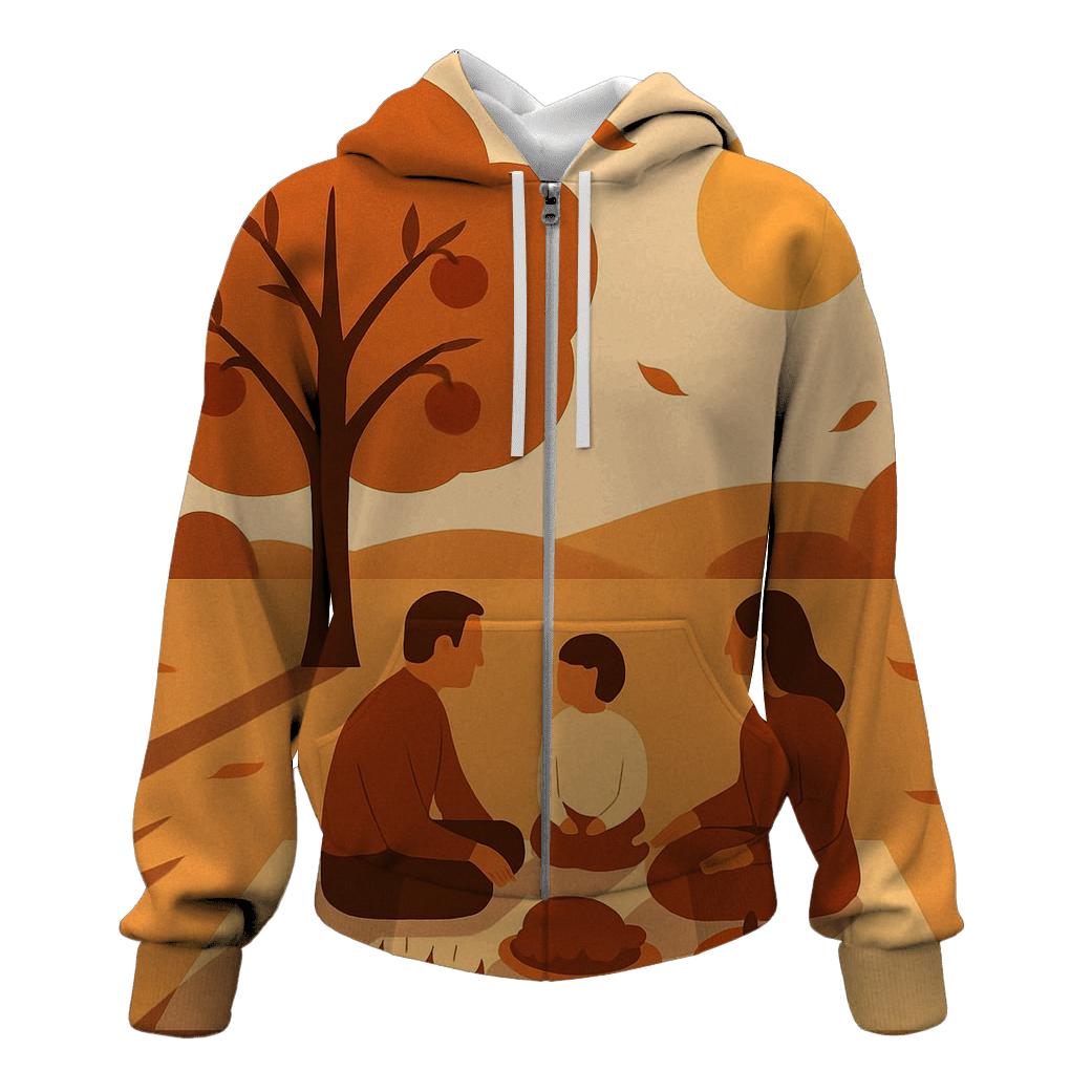 Golden Orchard Gratitude Picnic designer hoodies