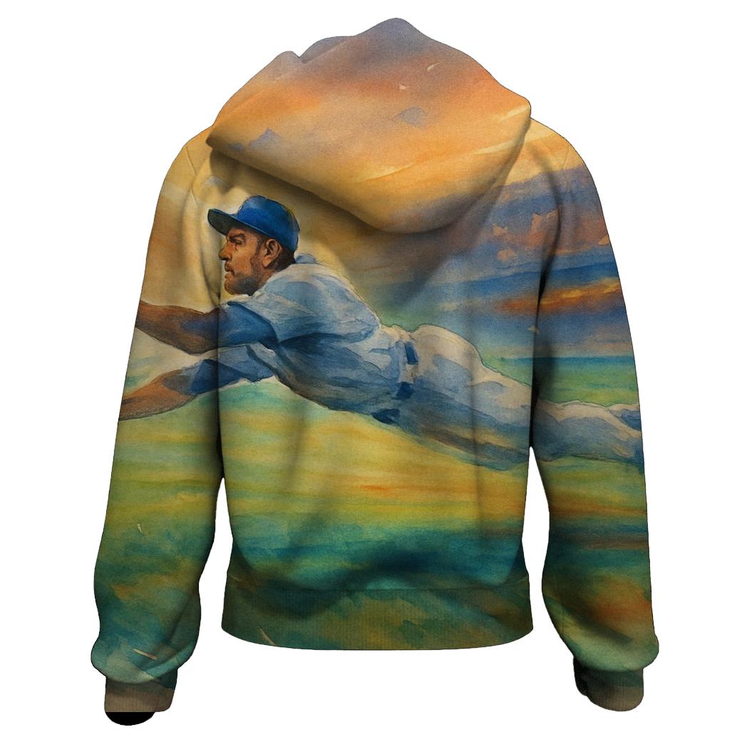 California Sunset Outfield Dive graphic hoodies