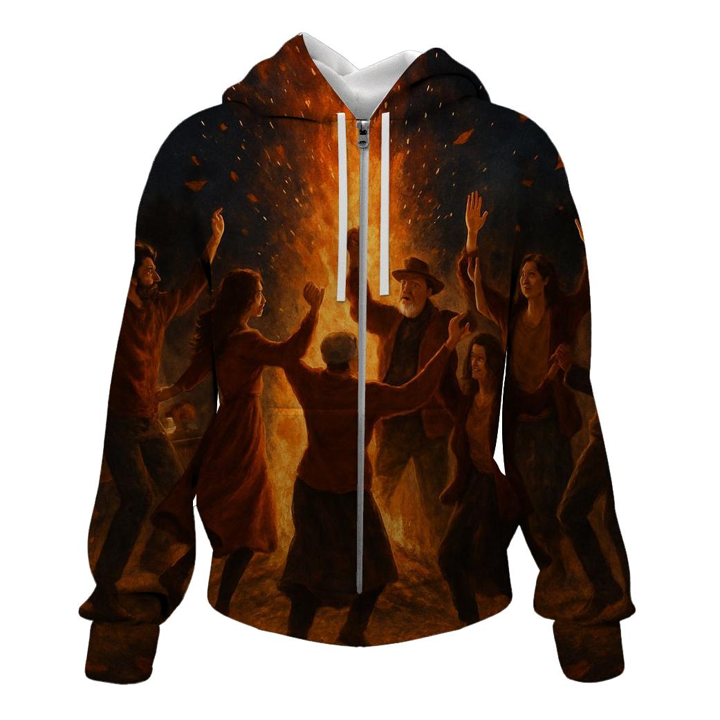 Harvest Dance Around The Bonfire lightweight hoodies