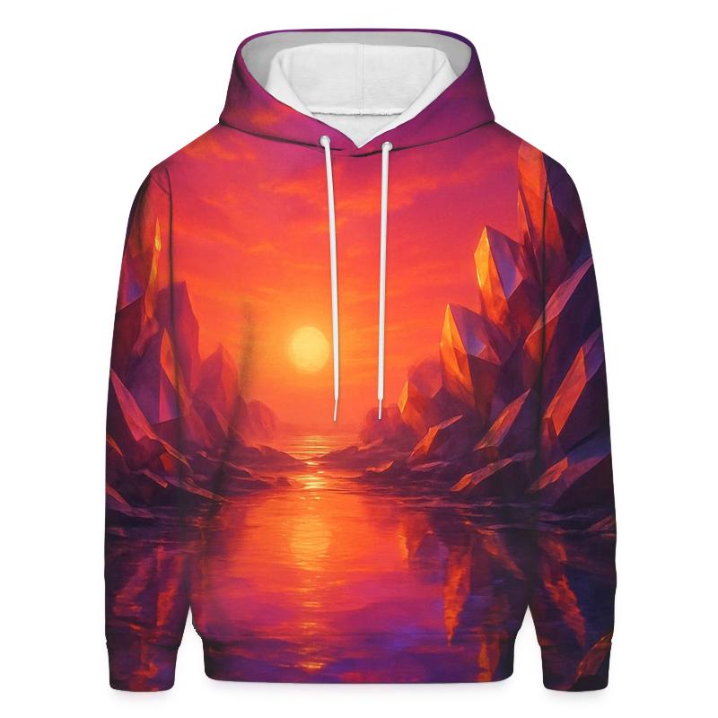 Crystalline Sunset Cove designer hoodies