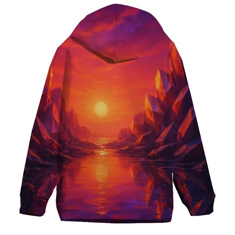 Crystalline Sunset Cove designer hoodies