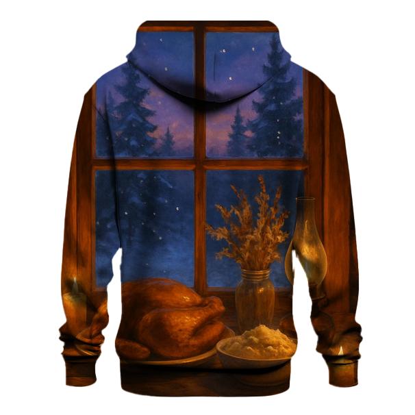 Cabin Window Harvest Glow graphic hoodies