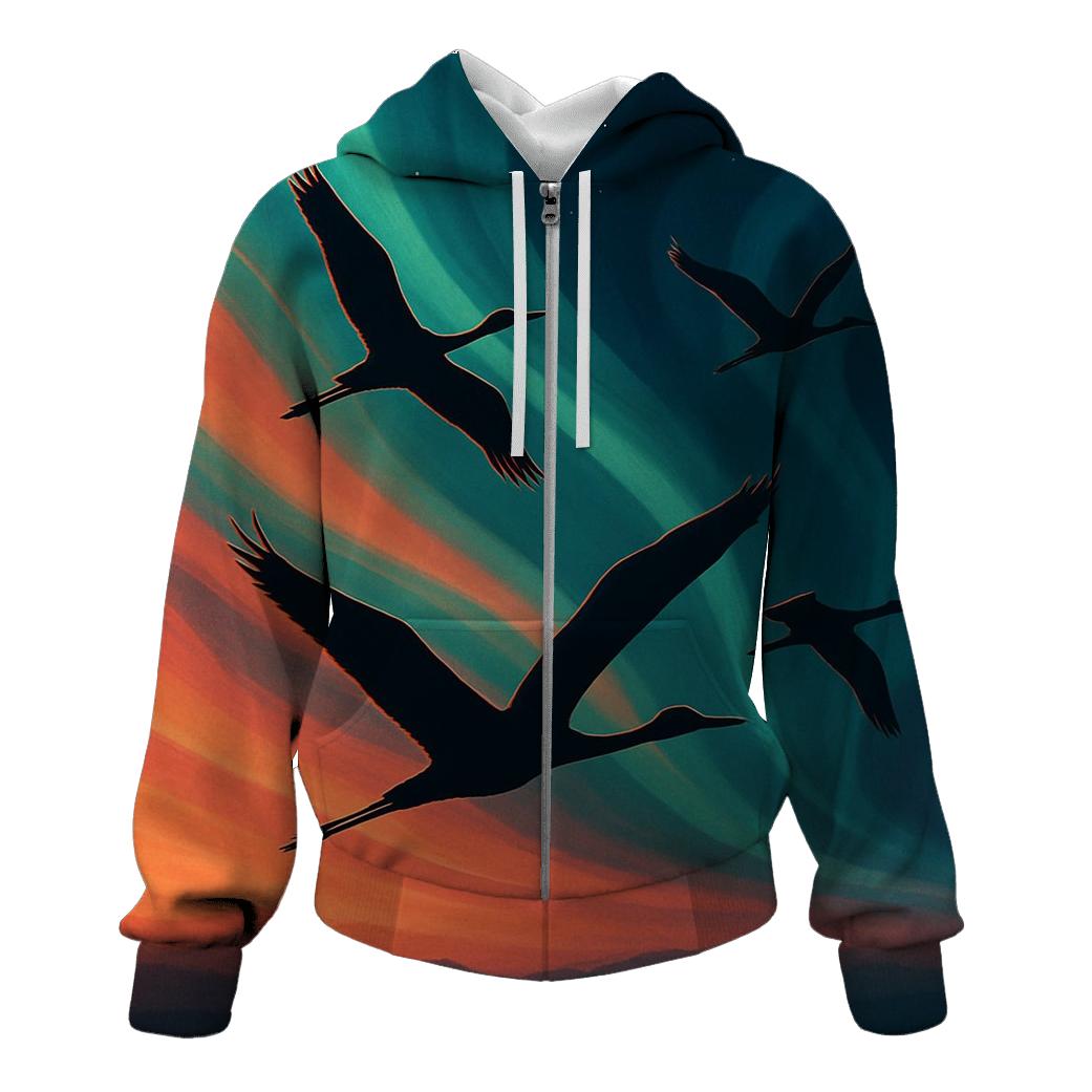 Aurora Sunset Flight hoodie styles