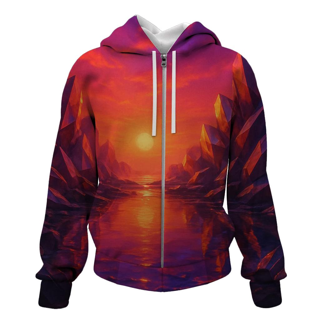 Crystalline Sunset Cove designer hoodies
