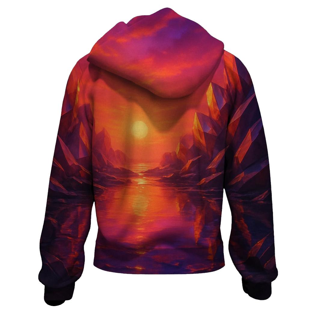 Crystalline Sunset Cove designer hoodies