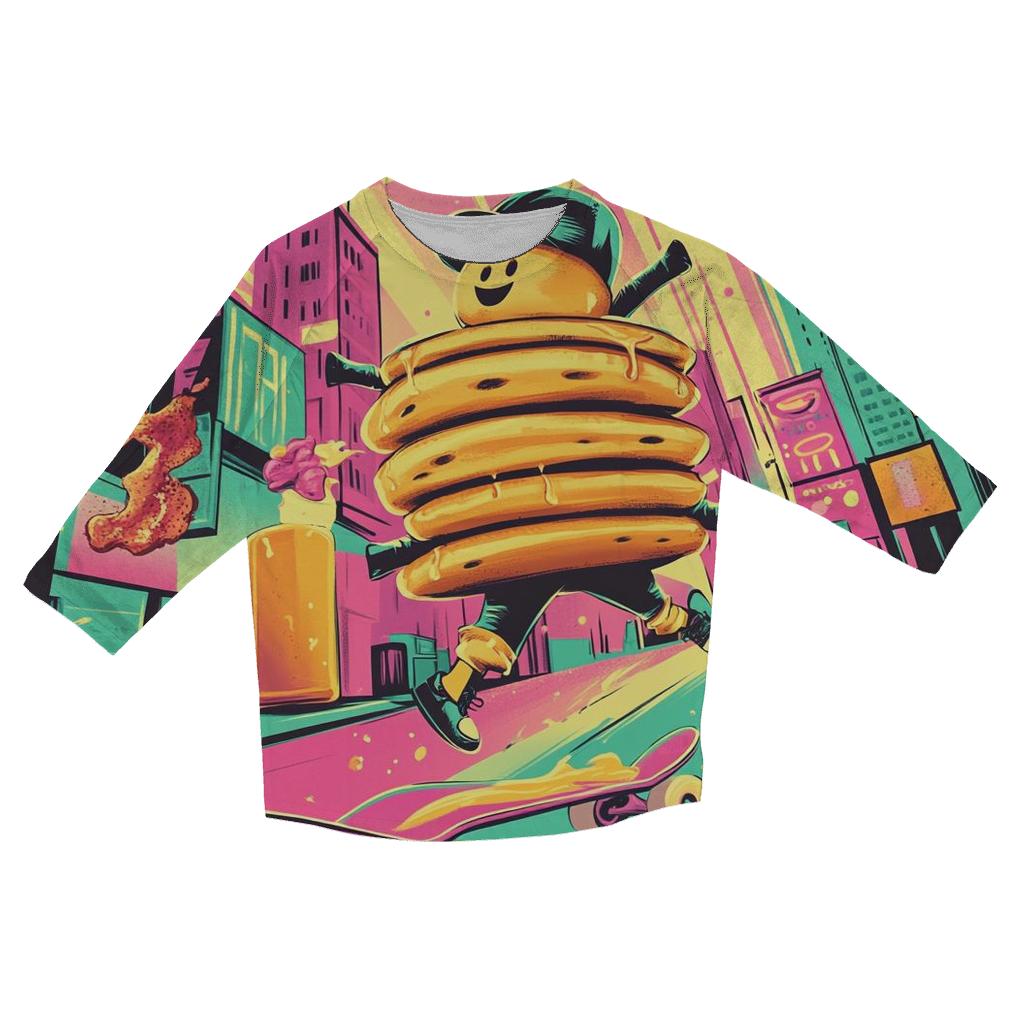 Neon Breakfast Skate Crew designer 3/4 sleeve blouses